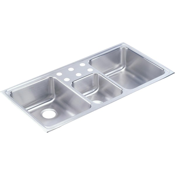 Lustertone Stainless Steel 43 X 22 X 7-7/8 Triple Bowl Top Mount Sink
